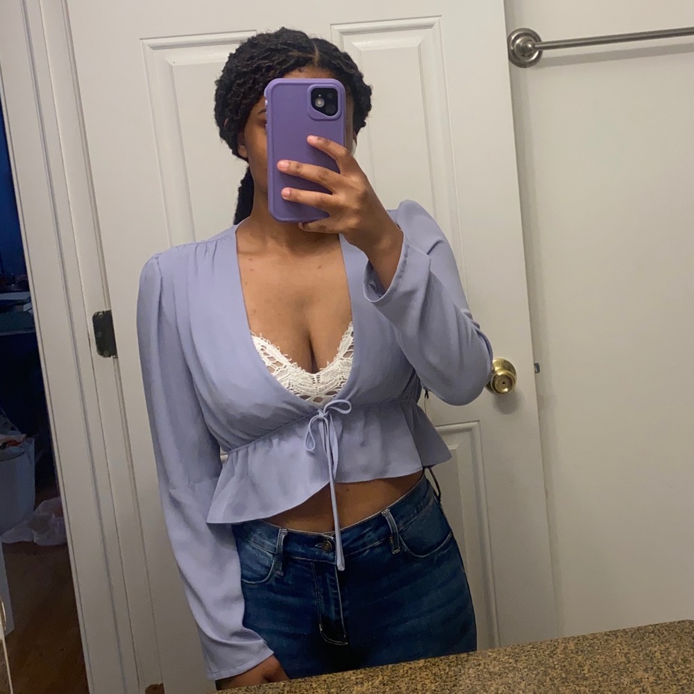 Sunday Best Tie Front Crop Top